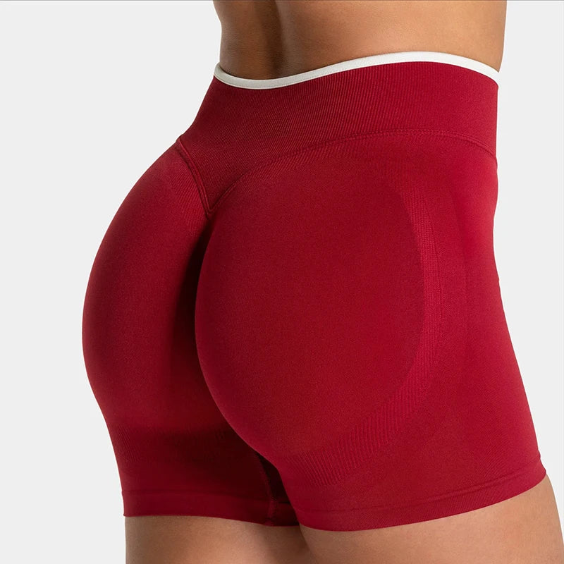 Women White Waist Tight Summer Seamless Sports Shorts High Waist Hip Lifting Yoga Pants Running High Elastic Sport Shorts Female