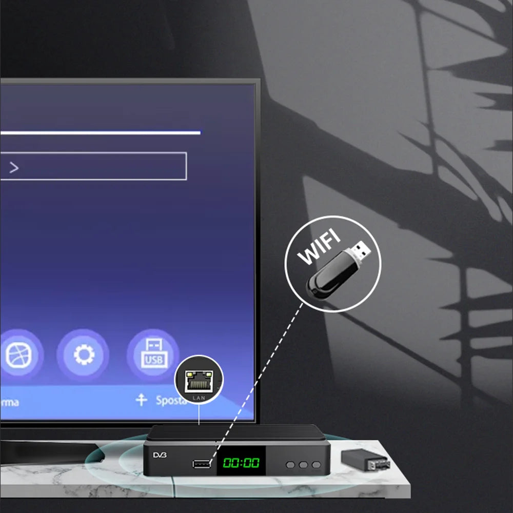 JN812 H.265 TDT DVB-T2 C Digital Terrestrial TV Receiver HD DVB-T2 FTA Set Top Box EPG USB PVR TV Tuner for HD/Old TV