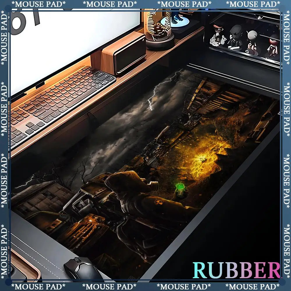 Stalker 2 Extra Large Gaming Mouse mat Computer Laptop Rubber Pad Gaming Keyboard Pad Desk Pad XXL 120*60 cm Lock Edge Mouse Pad