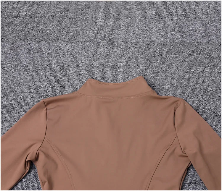 Women Sport Jacket Long Sleeve Shirt Workout Coat Gym Training Clothing Yoga Sportswear