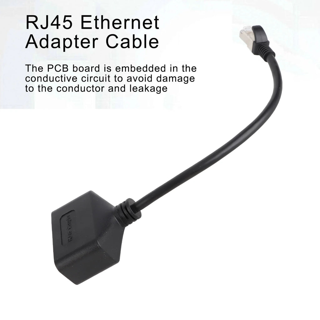 Universal RJ45 Ethernet Adapter Cable Extension 1 to 2 Port Excellent Connection Transmission Splitter Adapter for Home Office