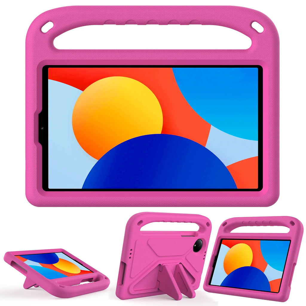 Kids Friendly EVA Case For Xiaomi Redmi Pad SE 4G 2024 8.7 inch Built-in Kickstand Cover With Hand Holder Shockproof Protection