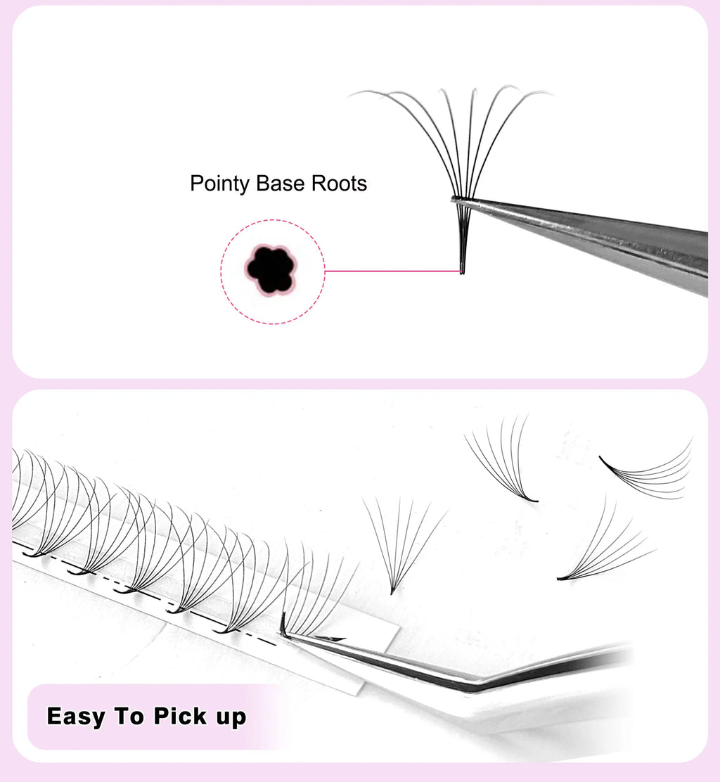 CoMango Wispy Pointy Base Premade Russian Volume Fans 3D 6D 10D 12D 14D 16D Lashes Extension 300 Fans False Mink Eyelashes