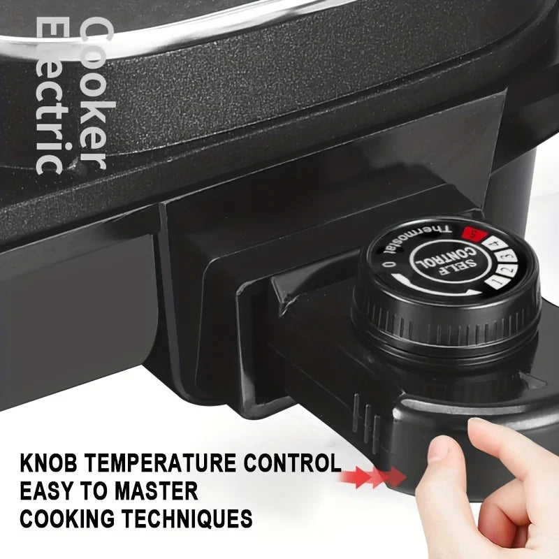 Electric Hot Pot with Grill Indoor Shabu-Hotpot Korean BBQ Grill,Five Speed Adjustment Removable Hotpot Pot Capacity Baking Tray