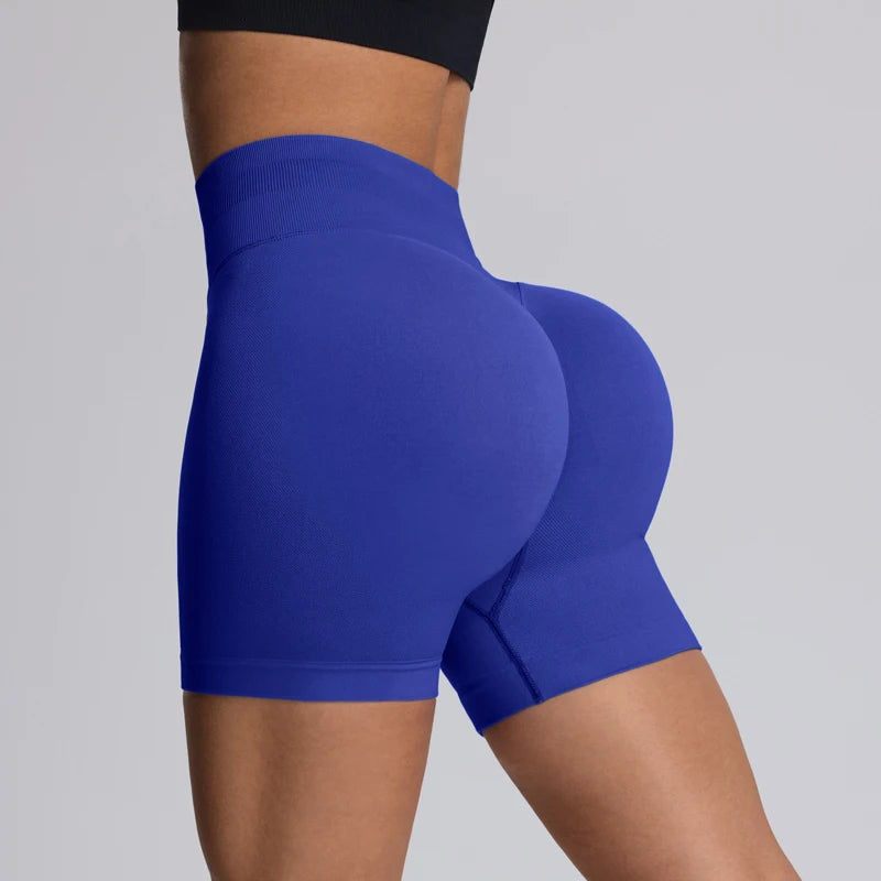High Impact Summer Yoga Shorts Sportswear Woman Gym Seamless Workout High Waist Shorts w/Tummy Control Running Fitness Leggings