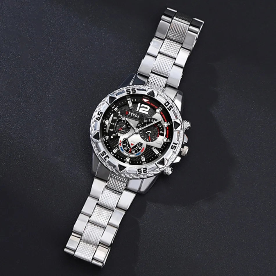 Men Watch 2pcs/set, Classic Fashion Men's Business Quartz Watches Sets Analog Casual Wrist Watch Sets, Gifts for Men.