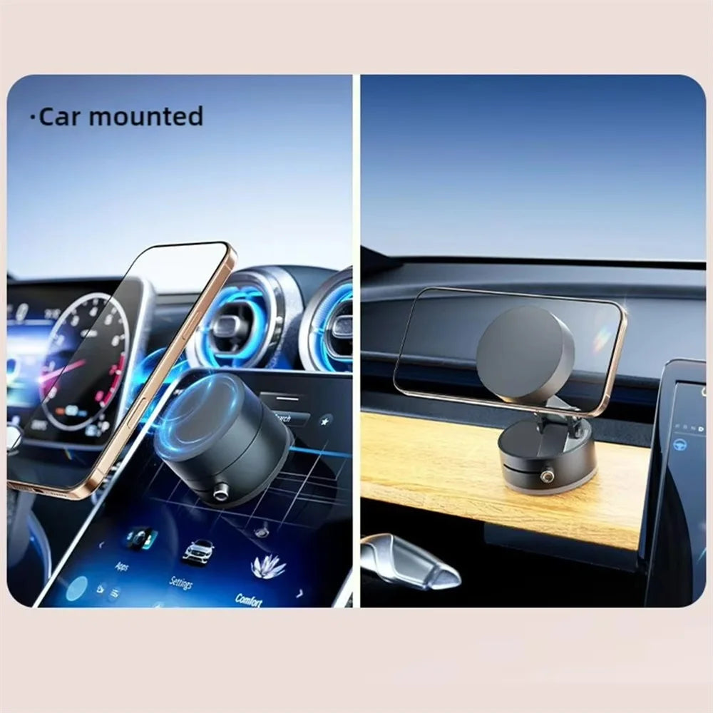 Foldable Phone Stand Strong Magnetic Car Phone Holder Dashboard Phone Holder 360° Rotating Vacuum Suction Cup GPS Bracket in Car