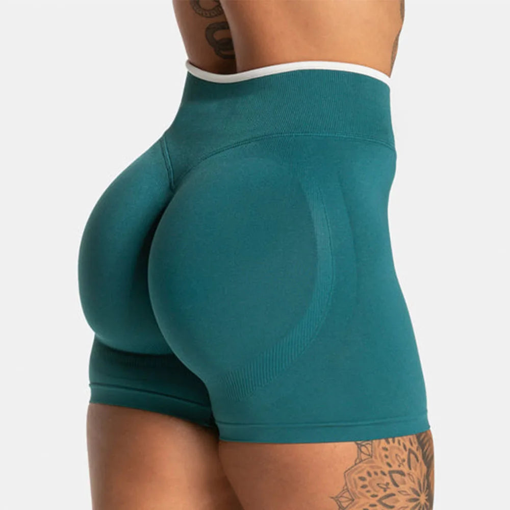 Morandi Color Sports Outdoor Riding Yoga Shorts Triple Pants Hip Tight Belly Peach Hip Quick Dry Sweat Absorption Static Logo