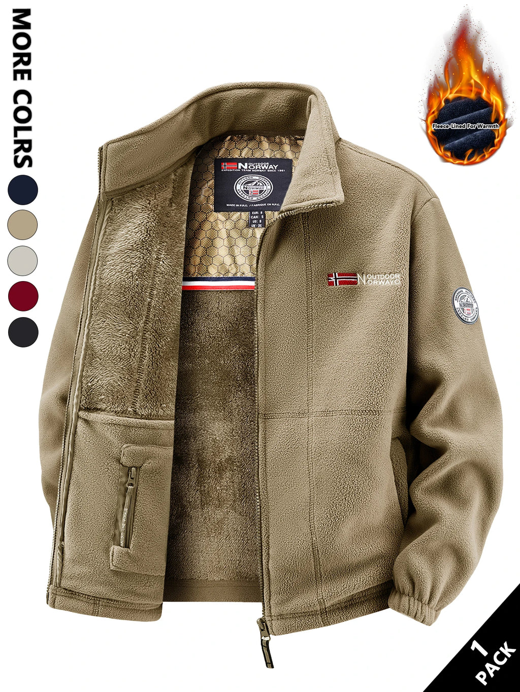 Men's Fleece Jacket, Soft and Skin-Friendly, Heat-Retaining and Wind-Resistant, Suitable for Daily Commuting, Home Leisure, Outdoor Walking, Casual Gatherings with Friends, Layering in Autumn and Winter, and Short Trips