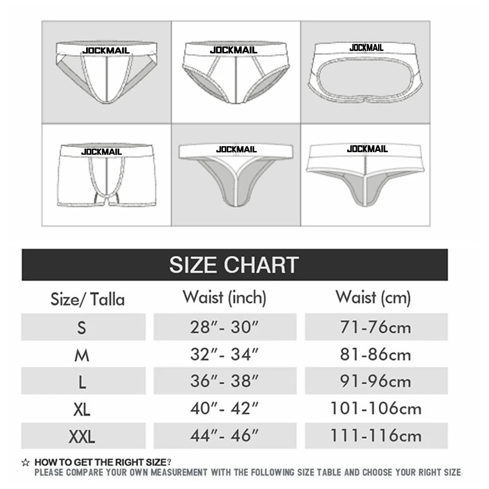 JOCKMAIL New Jocks Men Mesh Low Waist Sexy Men Underwear Briefs Gay Penis Pouch Wonderjock Bikini Underwear Man Jockstrap thong