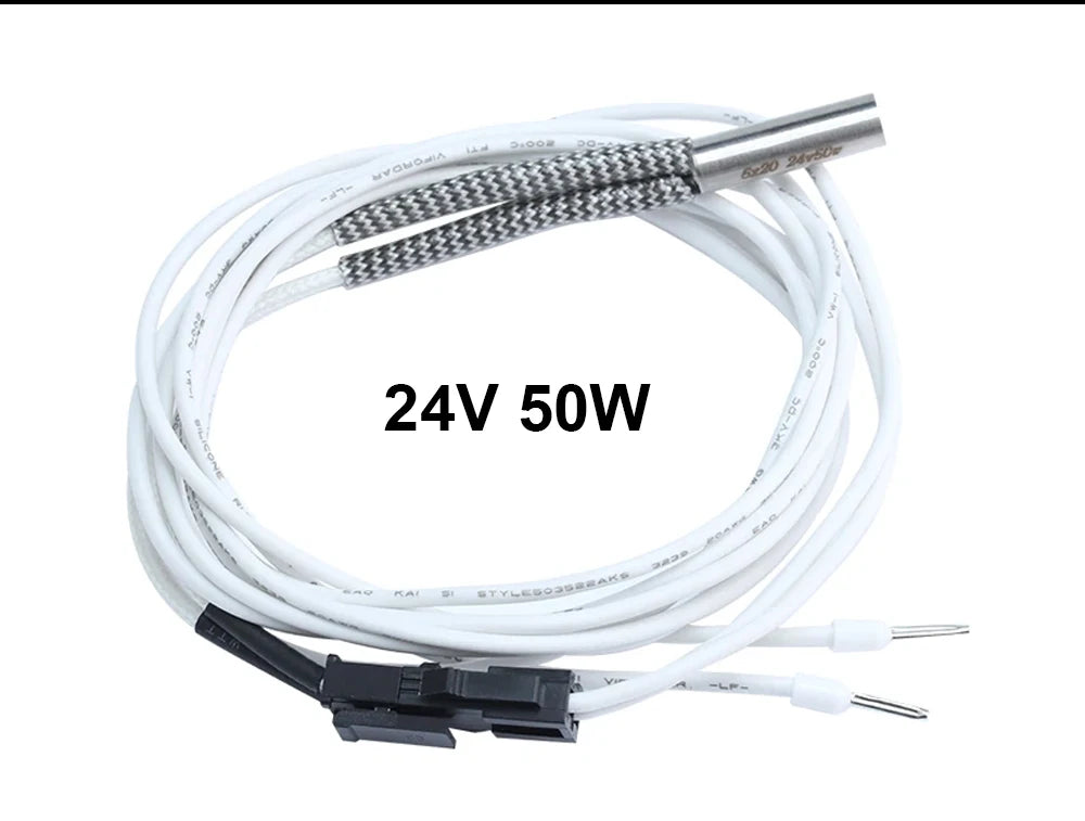 Trianglelab 3D Printer 6*20MM 12V/24V 40W Heater Cartridge With 100CM cable For 3D Printer for PT100 HOTEND Volcano MK8 MK9