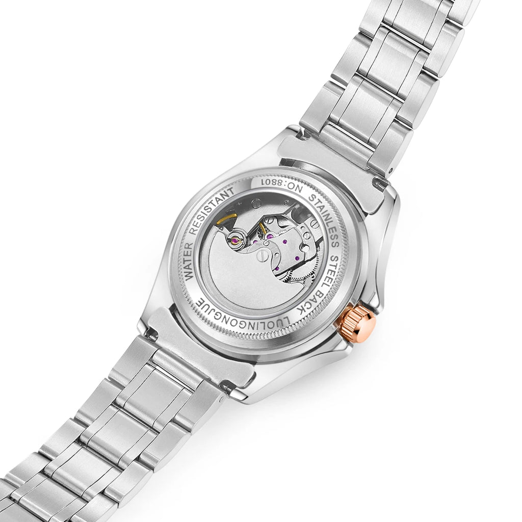 Luxurious Automatic Mechanical Men's Watch, Starry Night Luminous Dial, Elegant Tourbillon Movement, Ideal for Business or Casual Wear, Perfect Christmas or Birthday Gift, Holiday Gift Watch, No Battery Needed