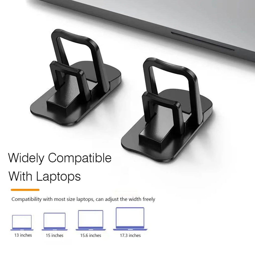 2PCS Mini Foldable Laptop Stand, Zinc Alloy Invisible Notebook Riser, Adjustable Angle Self-Adhesive Keyboard Lift for Desk