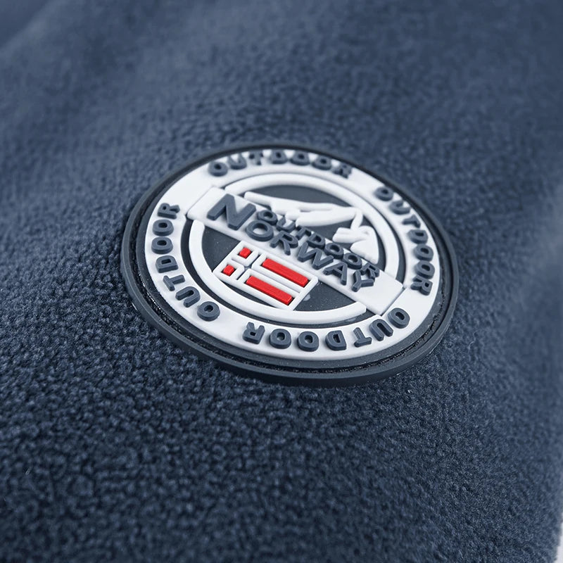 2025 Fleece Men's Coat Thickened Warm Windproof Loose Outdoor Collar Fleece Hooded Jacket Norwegian Printed Good Soldier