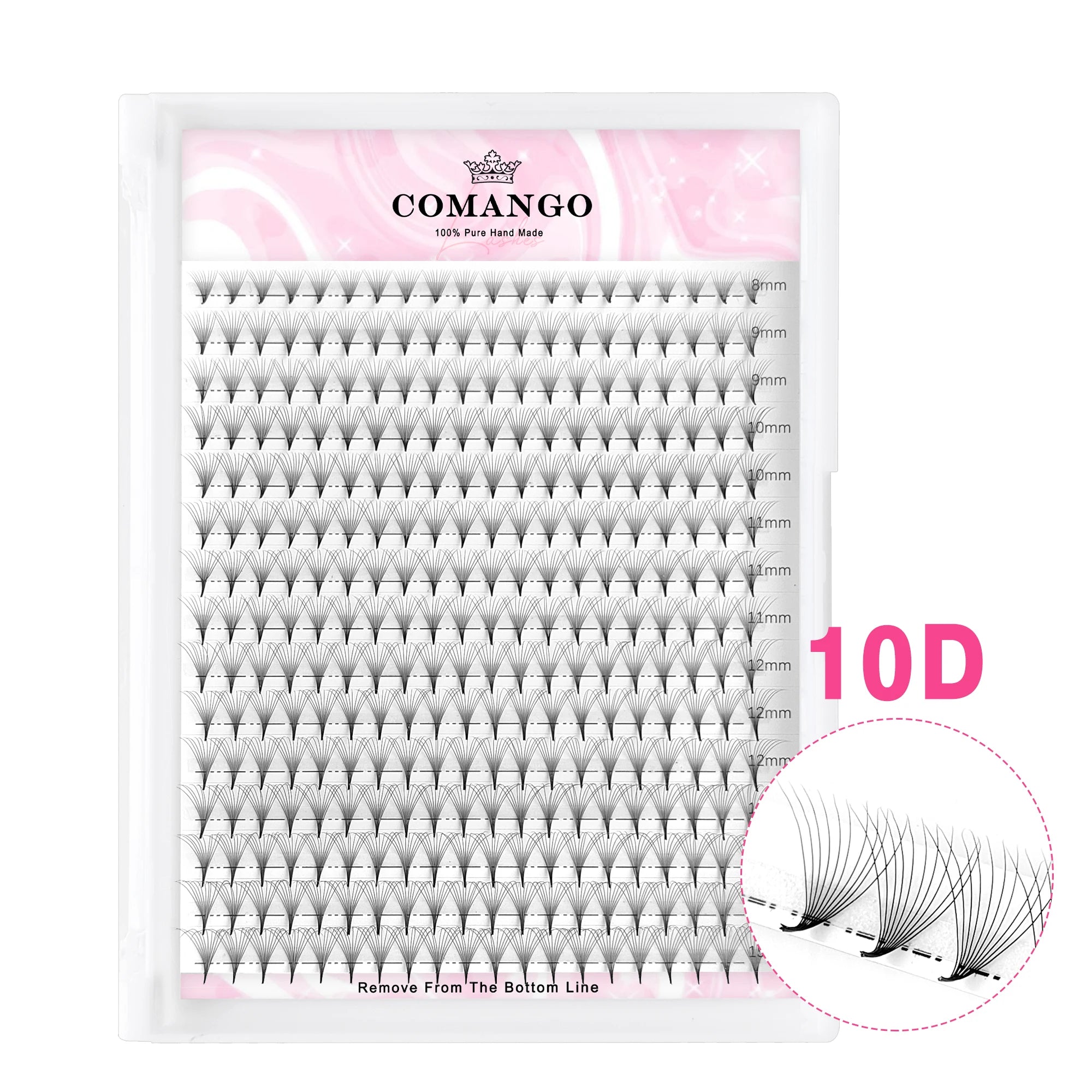 CoMango Wispy Pointy Base Premade Russian Volume Fans 3D 6D 10D 12D 14D 16D Lashes Extension 300 Fans False Mink Eyelashes