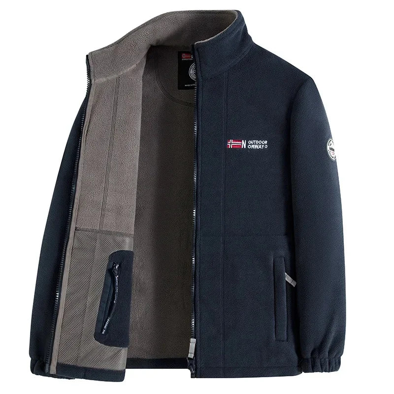 High Quality Thickened Fleece Lined Hat Jacket Embroidered Cotton Jacket Warmth Retention Outerwear for Men Summer Thin