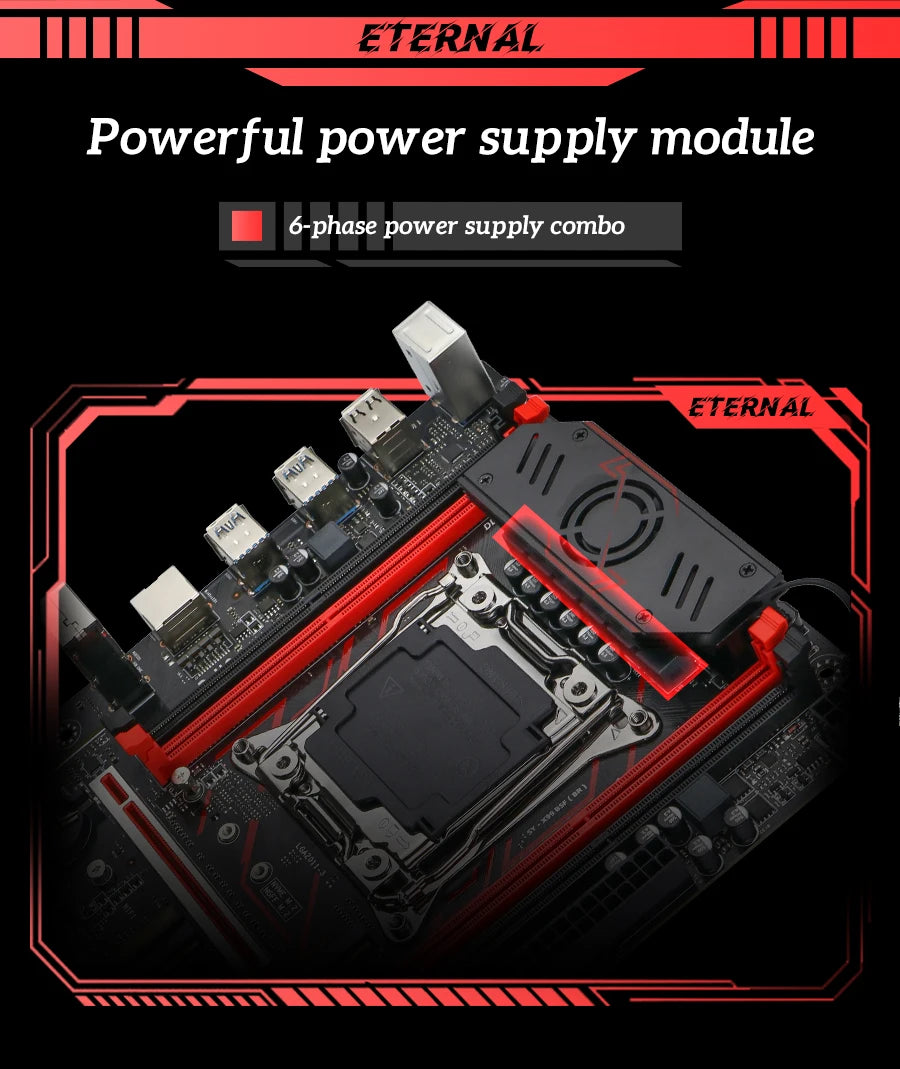 SOYO X99 C612chip Gaming Motherboard Set with Intel Xeon E5 2680 V4 CPU& DDR4 ECC8G*2 2133MHz RAM M.2 NVME for Desktop PC