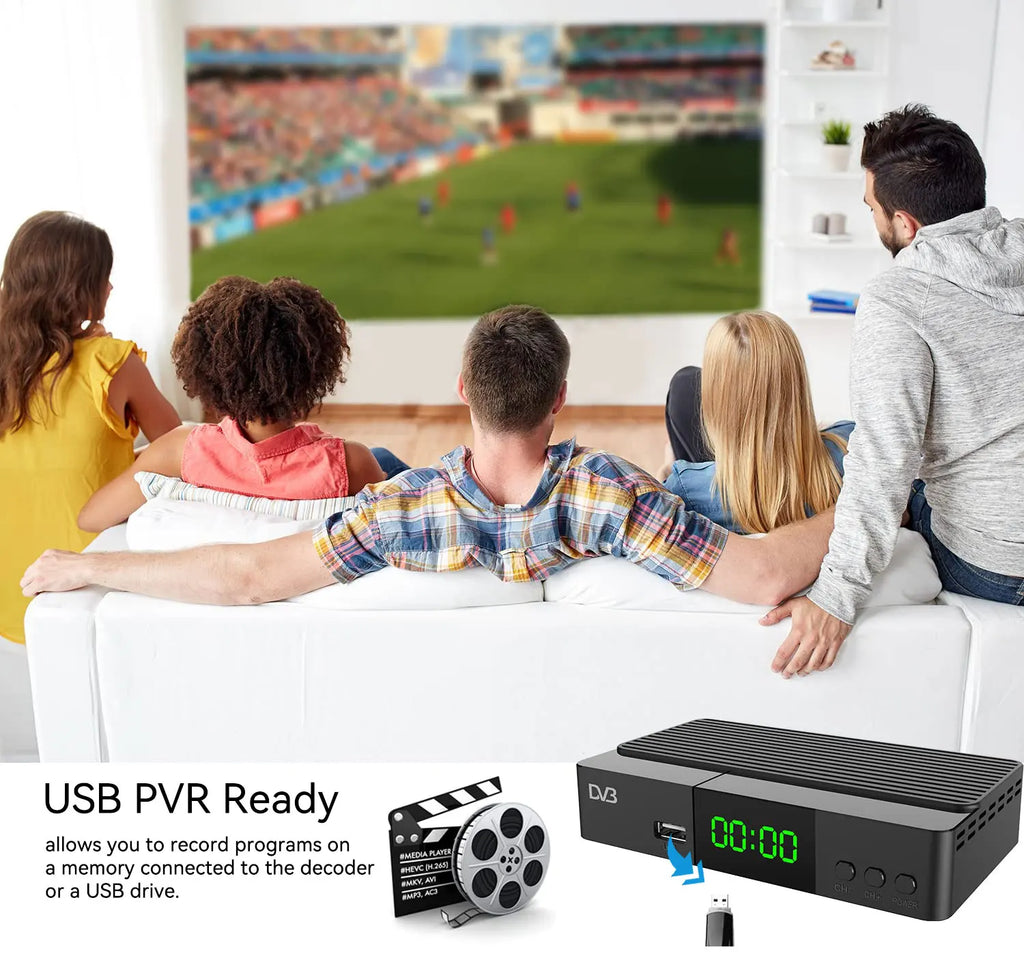 JN812 H.265 TDT DVB-T2 C Digital Terrestrial TV Receiver HD DVB-T2 FTA Set Top Box EPG USB PVR TV Tuner for HD/Old TV