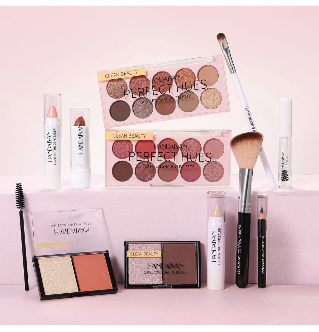 Professional Makeup Kit 11 Pieces Eyeshadow Contour Blusher Set Waterproof Highly Pigmented Smudge Proof Face Cosmetics Collecti