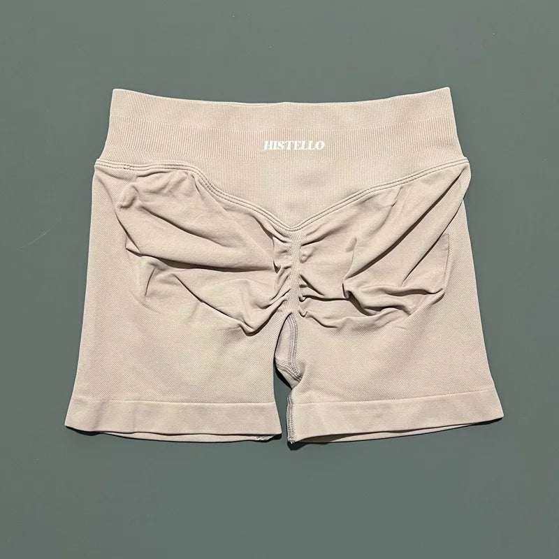 HISTELLO Impact Shorts Df Substitute High Waist Women Yoga Workout Shorts Seamless Leggings Stretch Fitness Gym Running Shorts