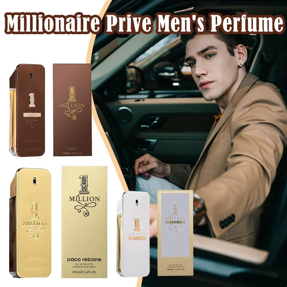 Golden Millionaire Luxury Perfume For Men Long-Lasting Woody Leather Fragrance Aromatic & Charming Masculine Scent Eau De Parfum