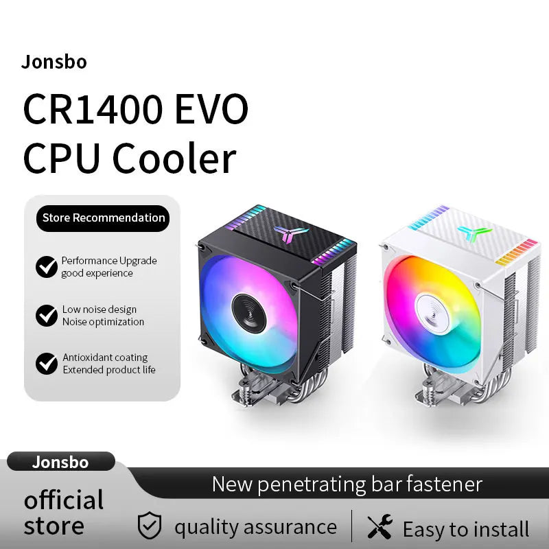 JONSBO-PWM Ventilador CPU, 4 Heat Pipe, CPU Cooler, Refrigerador de ar para Intel LGA1700, 1200, 115X, AMD, AM4, AM5,CR-1400 EVO