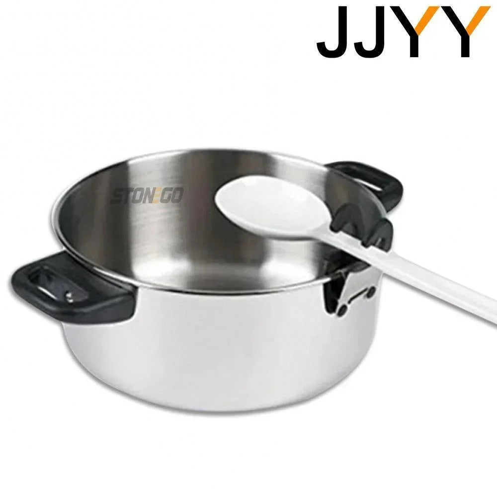 Stainless Steel Pot Spoon Holder, Anti-Scald Silicone Grip Pot Clip Holder For Spoon, Kitchenware Bowl Clip, Cooking Utensils
