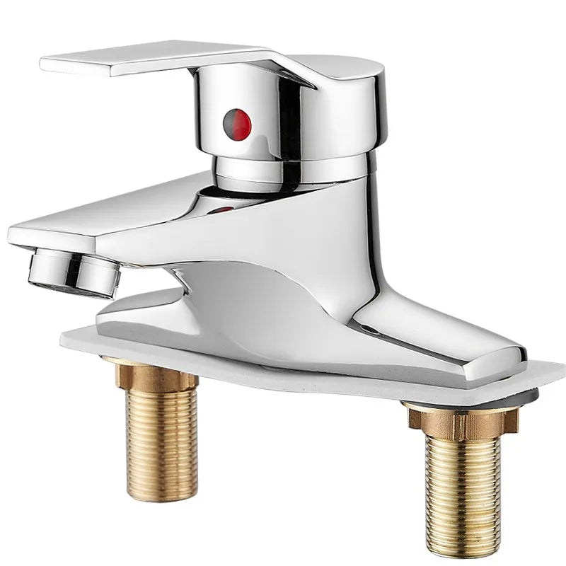 Household Bathroom Basin Faucet, with Dual Control for Hot and Cold Water, Made of High-quality Copper or Alloy Material