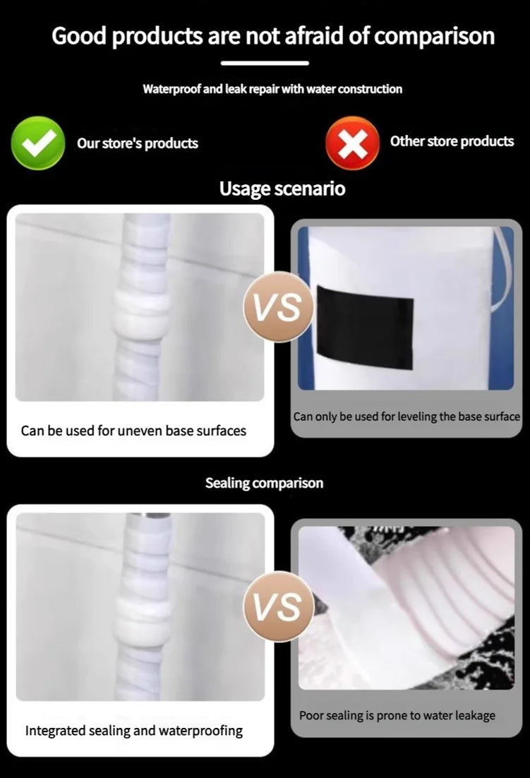 Insulating pipe tape with super waterproof, leak-stopping, sealing and repair performance is suitable for silicone kitchens