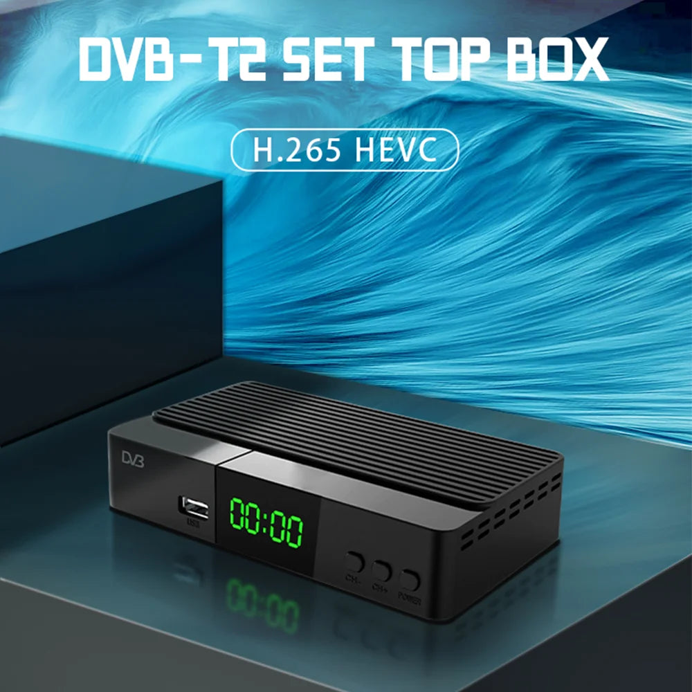 JN812 H.265 TDT DVB-T2 C Digital Terrestrial TV Receiver HD DVB-T2 FTA Set Top Box EPG USB PVR TV Tuner for HD/Old TV