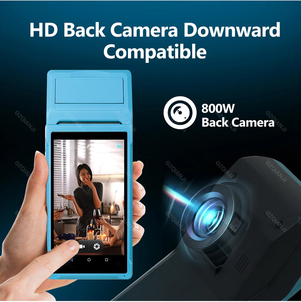 4G 3G Android 12/8.1 PDA POS System & 58mm Thermal Printer Bluetooth WiFi Handheld POS Terminal 5.5'' Touch Screen Loyverse app