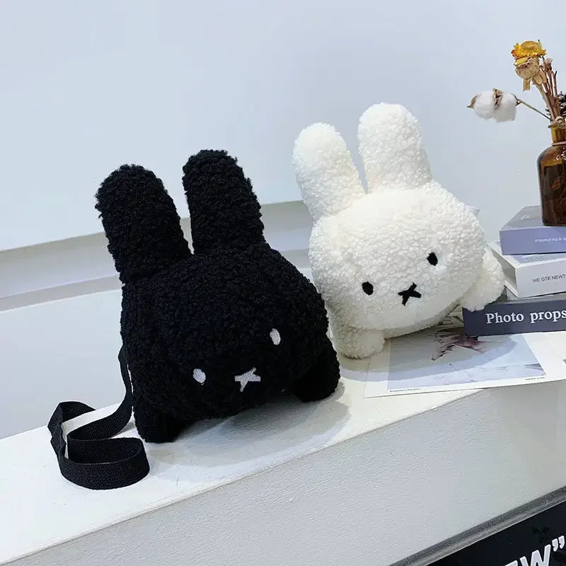 Kawaii Miffy Rabbit plush bag Doll Tote cartoon cute One shoulder Crossbody storage bag Birthday toy Christmas gift
