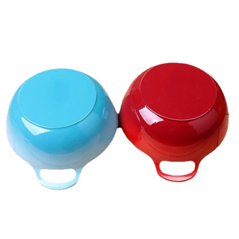 Cast iron enamel pot, internet famous small blue pot, helmet, ingot pot, soup pot, stew pot, enamel pot