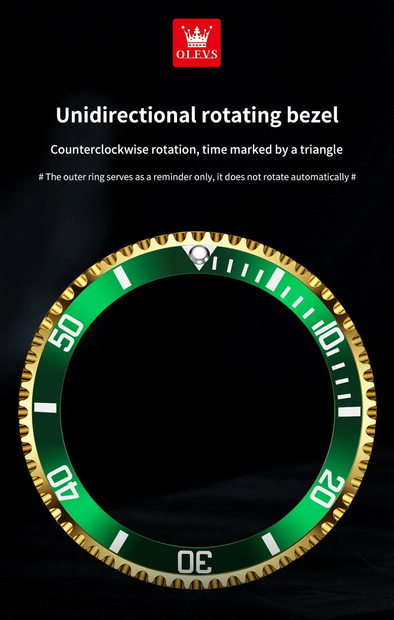 OLEVS 6729 Automatic Watch Man 24 Hour Moon Phase Mechanical Watch For Men Luxury 30M Waterproof Luminous Date Men's Wristwatch