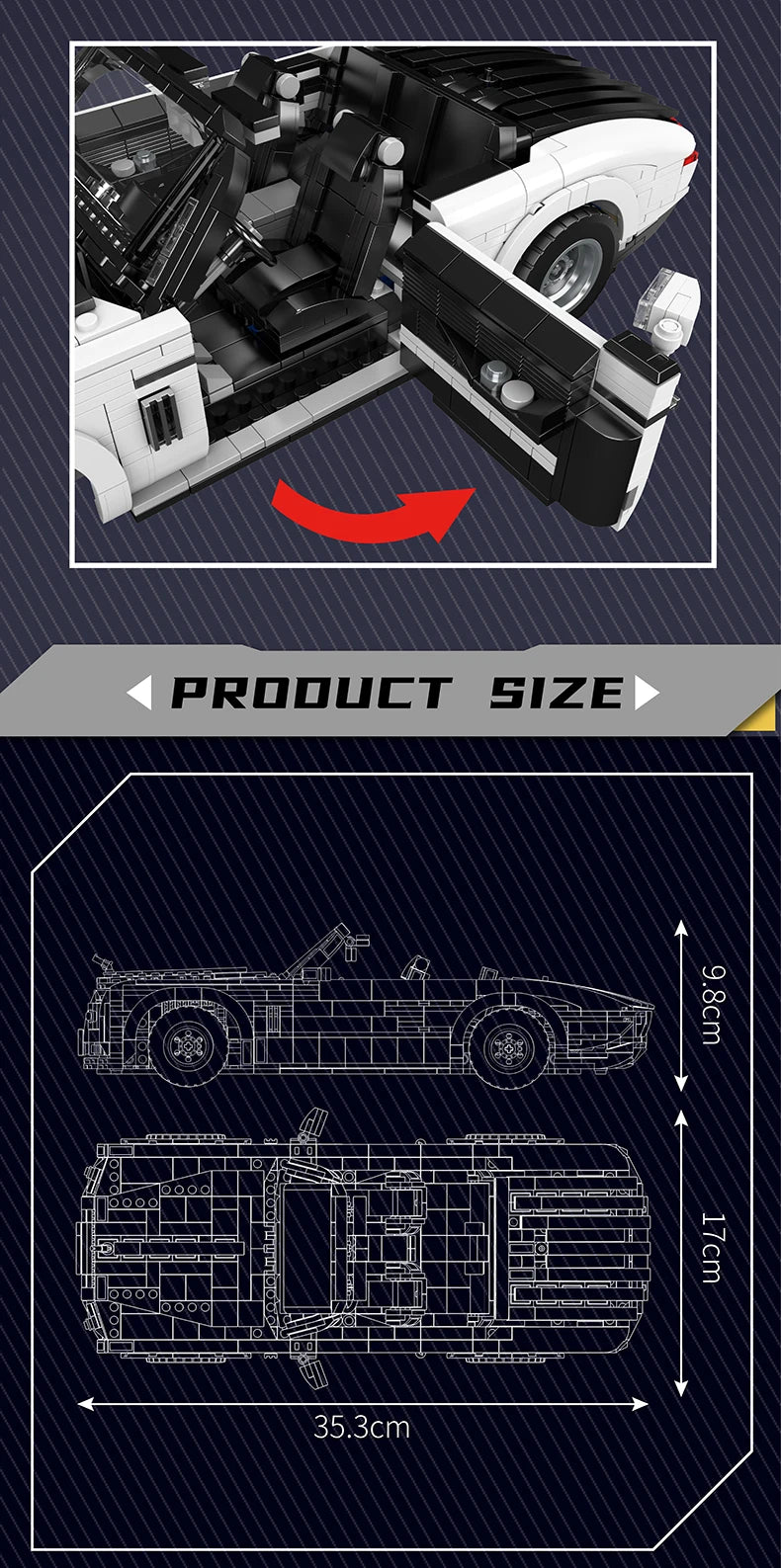 Mould King 10031 Technical Car Toys The RR Wraith Vintage Car Building Block Assembly Car Model Brick Set Kids Christmas Gift