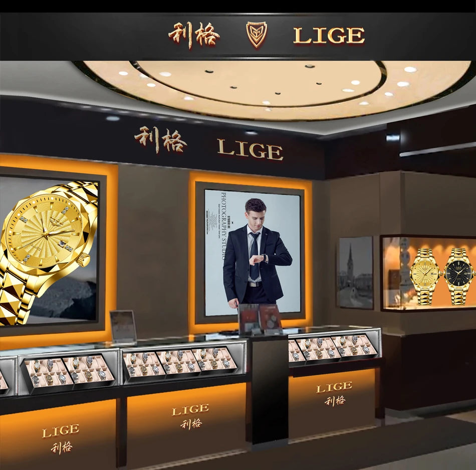 LIGE Watch Men Fashion Military Sports Waterproof Quartz Mens Watches Top Brand Luxury Calendar Chronograph Relogios Masculino