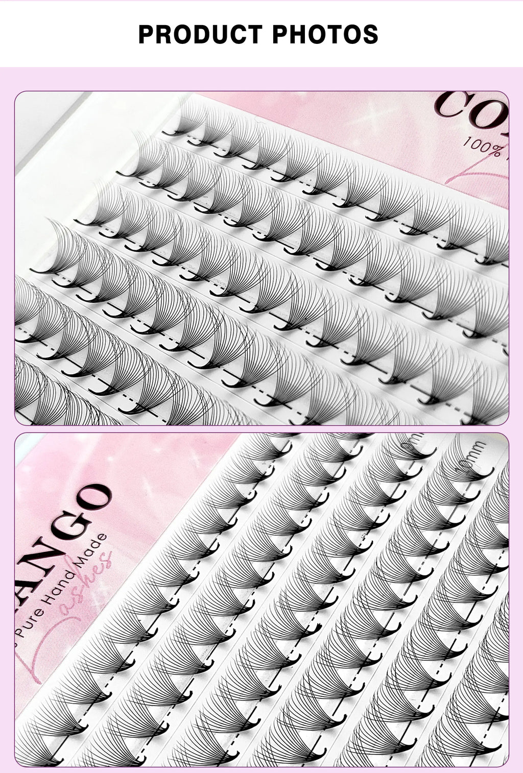 CoMango Wispy Pointy Base Premade Russian Volume Fans 3D 6D 10D 12D 14D 16D Lashes Extension 300 Fans False Mink Eyelashes