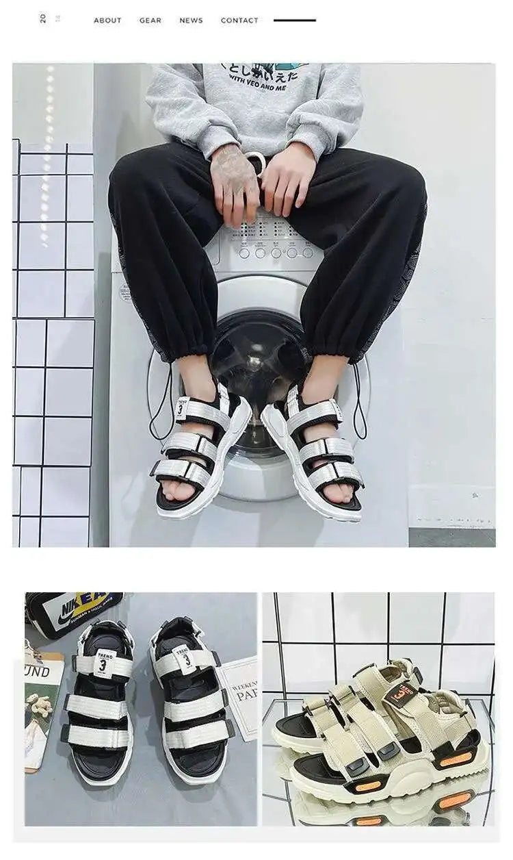 Fashion Sandals Summer Wear-resistant 2023 New Sports Dual-purpose Slippers Beach Shose Men Breathable Light Anti-Slippery