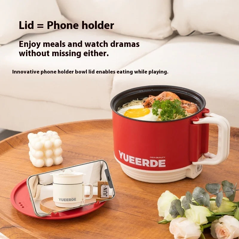 Portable Electric Heating Pot 1.5L Multi-purpose Cooker with Cover Automatic Temperature Control Fast Cooker for InstantNoodles