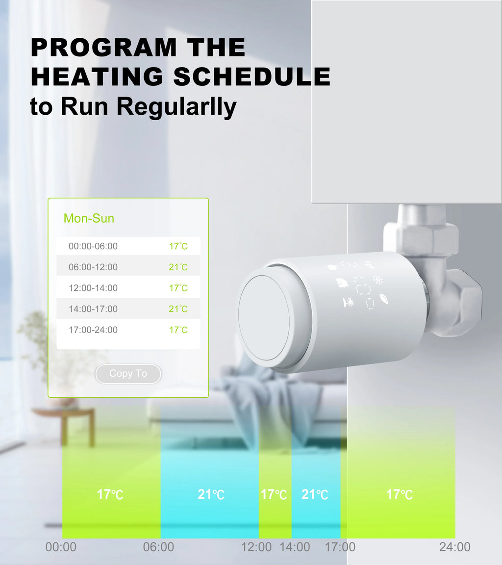 GIRIER Tuya Smart Thermostatic Radiator Valve ZigBee Thermostat Radiator TRV Programmable Temperature Controller Work with Alexa