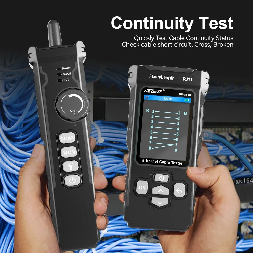 NOYAFA NF-8506 Network Cable Tester Multifunction Cable Tracker Support PING test/IP scan/Poe Measure Length Wiremap Tester