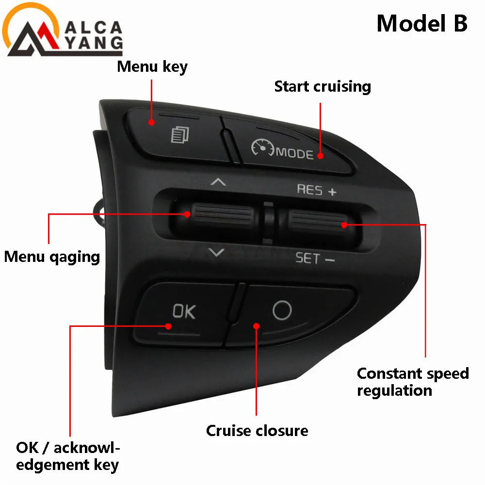 Steering Wheel Button For KIA K2 RIO 2017 2018 2019 2020 2021 RIO X LINE Buttons Bluetooth Phone Cruise Control Volume .