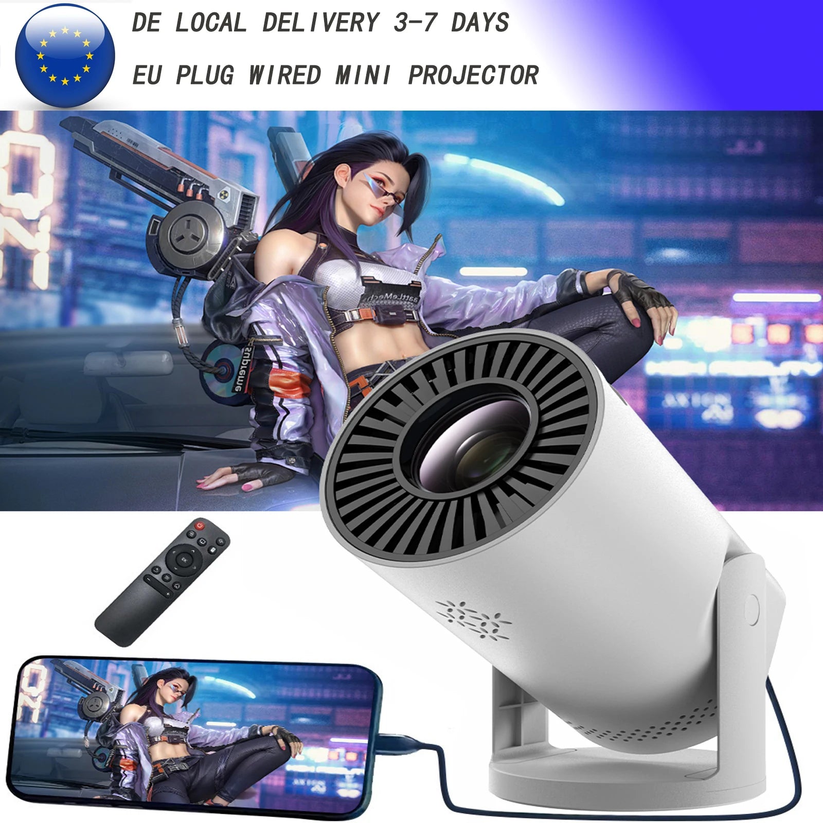 Portable Wired Mini Projector Support 1080P 40 ANSI Lumens for LED Projector Cell Mobile Phone Video  HDMI USB