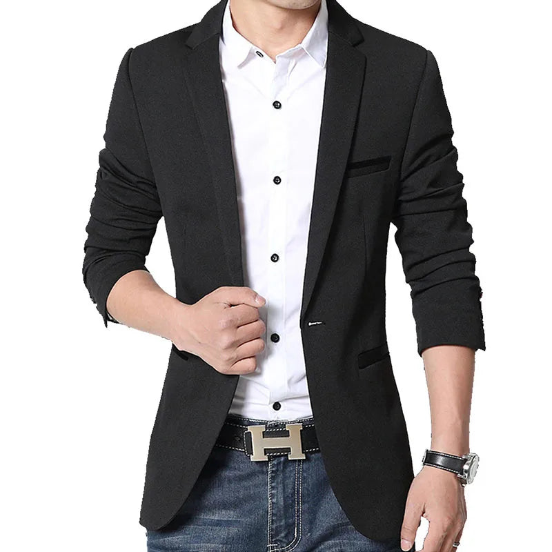 Classic Men's Blazers 5XL Autumn Spring Korean Style Slim Suit Jacket Men Blazer Masculino Clothing Vetement Homme A3F1415