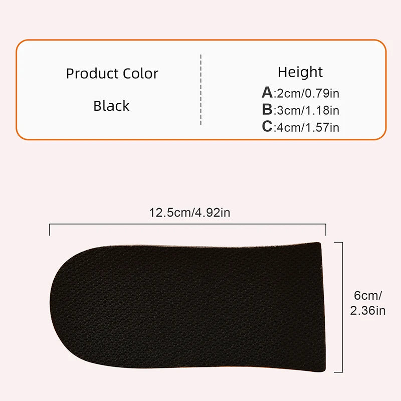 4Pairs/8Pairs Height Increase Insole Do Not Collapse Half Pad Breathable Memory Foam Heel Lifting Inserts Shoe Lifts Shoe Pads