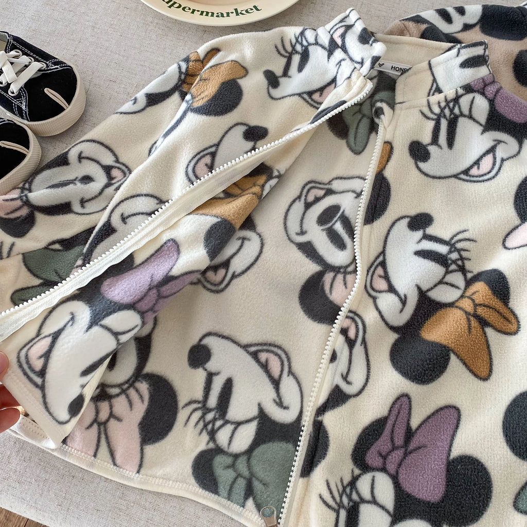 Cartoon Printed Spring Autumn Children's Outerwear Loose Casual Boys And Girls Jackets Long Sleeved Kids Clothing Tops Coats