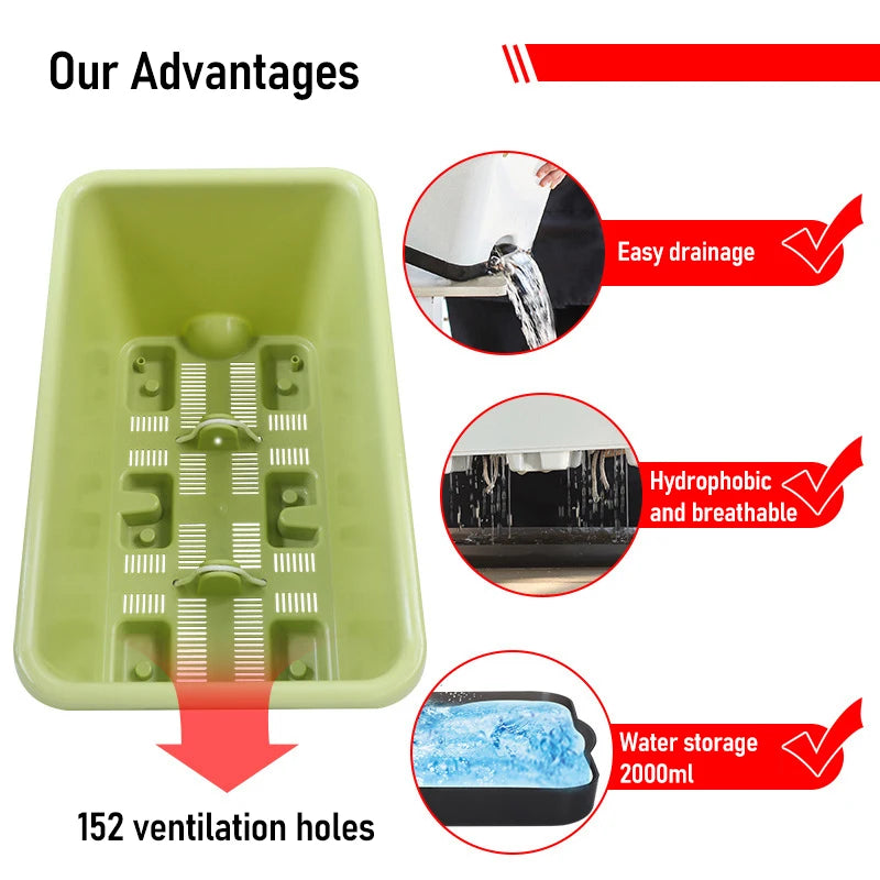 Second Generation Thickened Hollen Pot Self-priming Water Breathable Rectangular Vegetable Pots Home Garden Balcony Planting Box