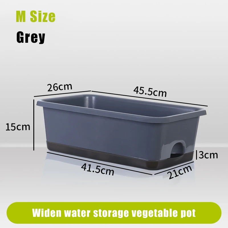 Second Generation Thickened Hollen Pot Self-priming Water Breathable Rectangular Vegetable Pots Home Garden Balcony Planting Box