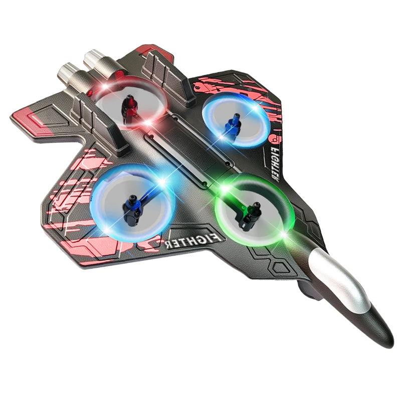 L101 RC Foam Airplane 2.4G RC Fighter Stunt Tumbling Helicopter with LED Colored Lights Airplane Model Toy