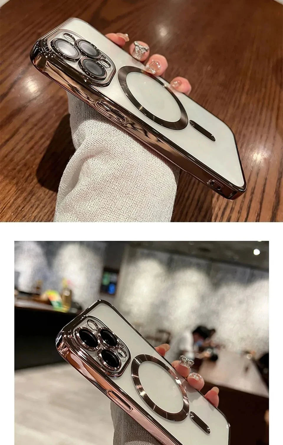 Plating Soft TPU Full Lens Protect Case for iPhone 13 14 12 11 15 Pro Max Plus Magsafe Magnetic Phone Case Wireless Charge Cover